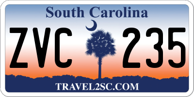 SC license plate ZVC235