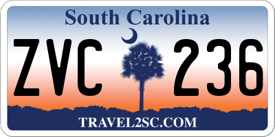 SC license plate ZVC236
