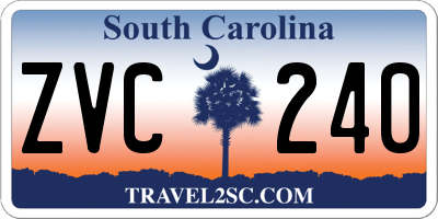 SC license plate ZVC240