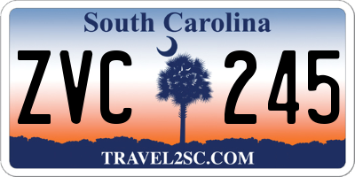SC license plate ZVC245