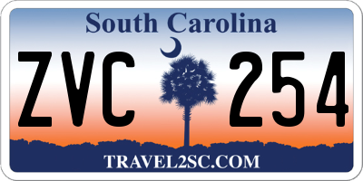SC license plate ZVC254