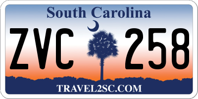 SC license plate ZVC258