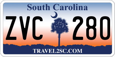 SC license plate ZVC280