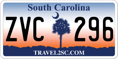 SC license plate ZVC296