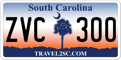 SC license plate ZVC300