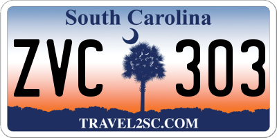 SC license plate ZVC303