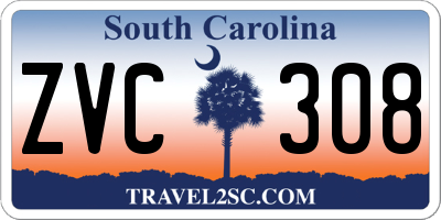 SC license plate ZVC308