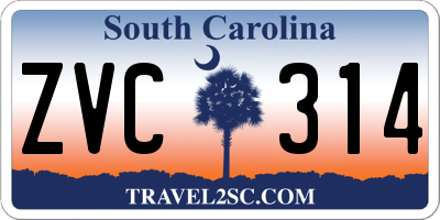 SC license plate ZVC314
