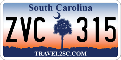 SC license plate ZVC315