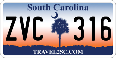 SC license plate ZVC316