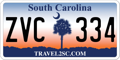 SC license plate ZVC334