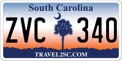 SC license plate ZVC340