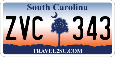SC license plate ZVC343