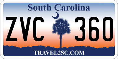 SC license plate ZVC360