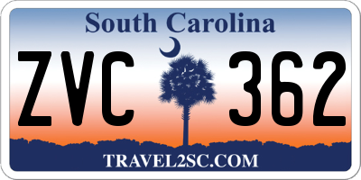 SC license plate ZVC362