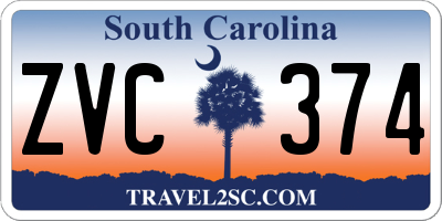 SC license plate ZVC374