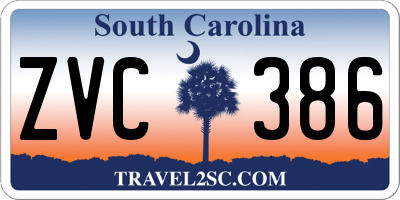 SC license plate ZVC386