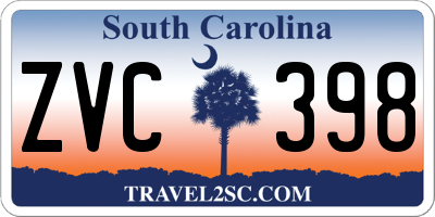 SC license plate ZVC398