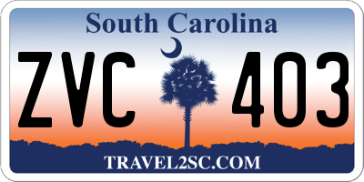 SC license plate ZVC403