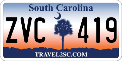 SC license plate ZVC419