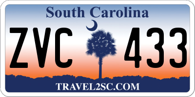 SC license plate ZVC433