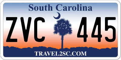 SC license plate ZVC445