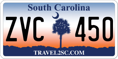 SC license plate ZVC450