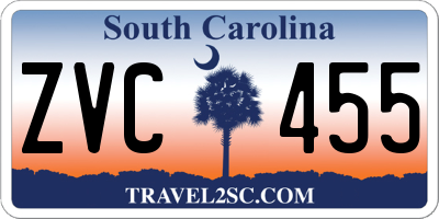 SC license plate ZVC455