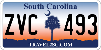 SC license plate ZVC493