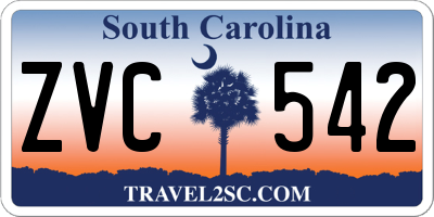 SC license plate ZVC542