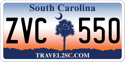 SC license plate ZVC550