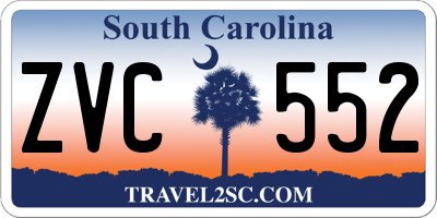 SC license plate ZVC552