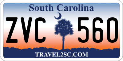 SC license plate ZVC560