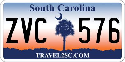 SC license plate ZVC576