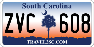 SC license plate ZVC608