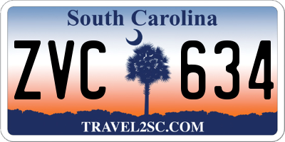 SC license plate ZVC634