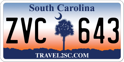 SC license plate ZVC643