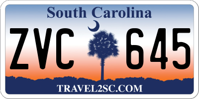 SC license plate ZVC645