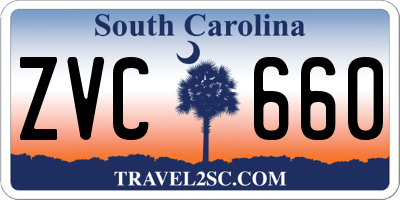 SC license plate ZVC660