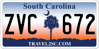 SC license plate ZVC672