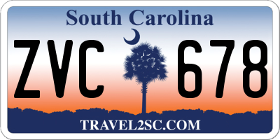 SC license plate ZVC678