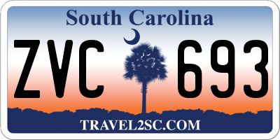 SC license plate ZVC693