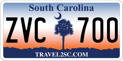SC license plate ZVC700