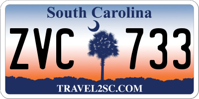 SC license plate ZVC733