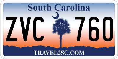 SC license plate ZVC760