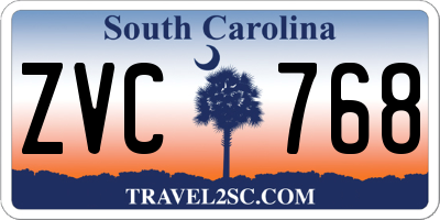 SC license plate ZVC768