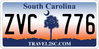 SC license plate ZVC776