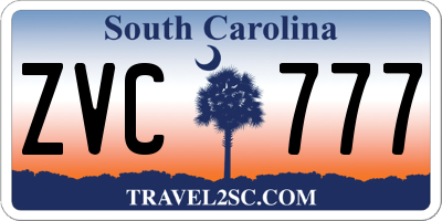 SC license plate ZVC777