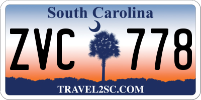 SC license plate ZVC778