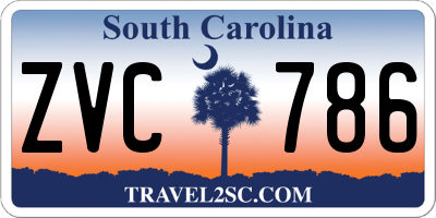 SC license plate ZVC786